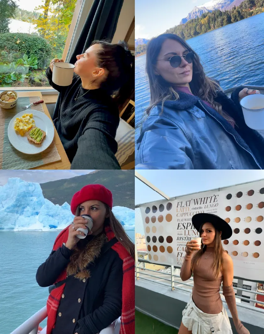 Fotos de la historia con el café